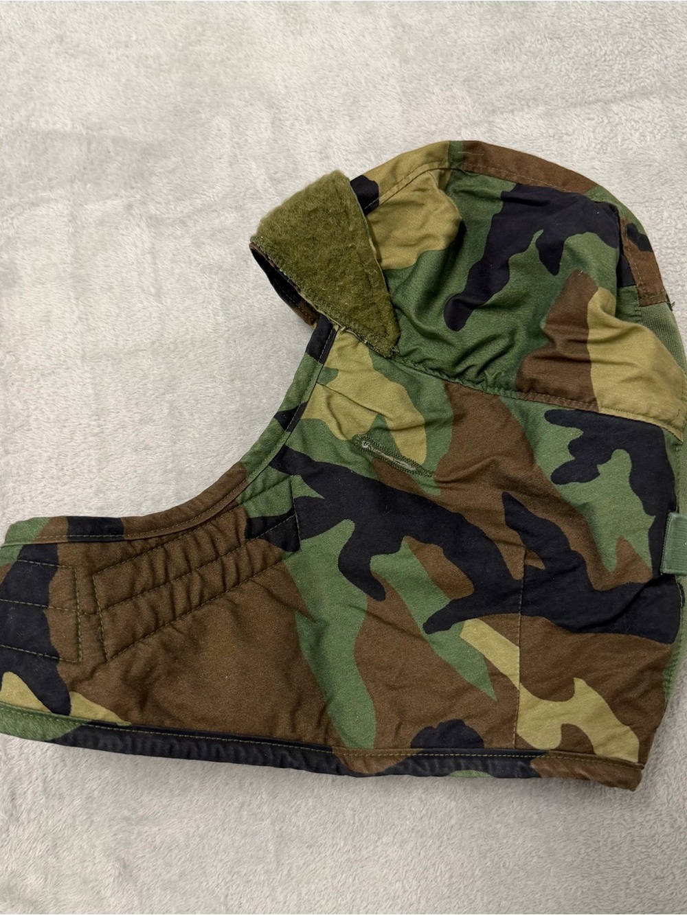 Military Camo Helmet Liner Cold Weather Cap BDU Woodland Green Hunting Sz 7 1/4